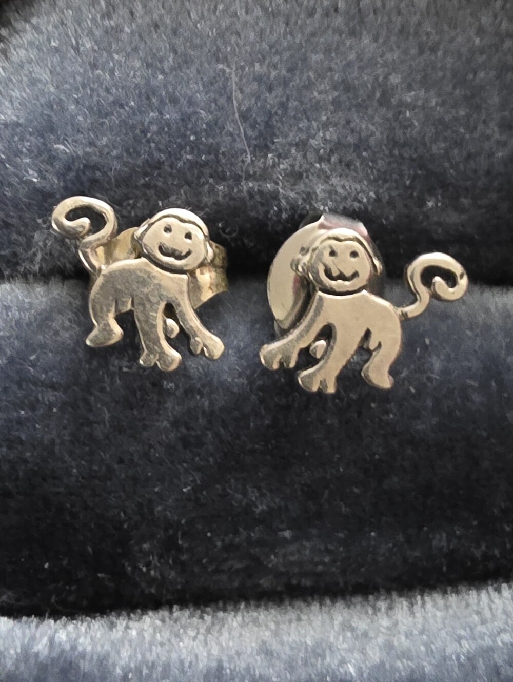 925 Silver Monkey Stud Earrings